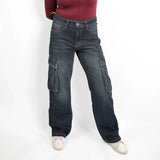 بنطلون كارجو حريمي جينز رباعيه قطن 100 % كحلي زيتي جميع المواسم من ايجي وير جينز - stw03-450-oliveblue