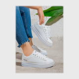 حذاء سنيكرز حريمى فوندي خيط مستورد ونعل PVC حقن الوان متعدده كل المواسم من باريس - w-3