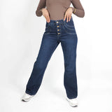 بنطلون ستريت حريمي جينز رباعيه قطن 100 % كحلي غامق جميع المواسم من ايجي وير جينز - wlg03-465-darkblue