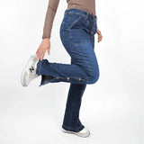 بنطلون شارلستون حريمي جينز رباعيه قطن 100 % كحلي وسط جميع المواسم من ايجي وير جينز - wlgw02-452-medumblue