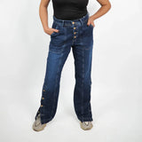 بنطلون شارلستون حريمي جينز رباعيه قطن 100 % كحلي وسط جميع المواسم من ايجي وير جينز - wlgw02-452-medumblue