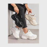 حذاء سنيكرز حريمى فوندي جلد إسكاي مستورد ونعل PVC حقن الوان متعددة جميع المواسم من بي ان شوز - x106