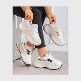 حذاء سنيكرز حريمى فوندي جلد إسكاي مستورد ونعل PVC حقن الوان متعددة جميع المواسم من كيو آر شوز - x203