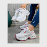 حذاء سنيكرز حريمى فوندي جلد إسكاي مستورد ونعل PVC حقن الوان متعددة جميع المواسم من لابتوب - x75