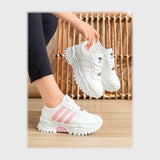 حذاء سنيكرز حريمى فوندي جلد إسكاي مستورد ونعل PVC حقن الوان متعددة جميع المواسم من لابتوب - yz420