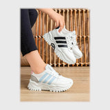 حذاء سنيكرز حريمى فوندي جلد إسكاي مستورد ونعل PVC حقن الوان متعددة جميع المواسم من لابتوب - yz421