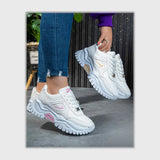 حذاء سنيكرز حريمى فوندي جلد إسكاي مستورد ونعل PVC حقن الوان متعددة جميع المواسم من لابتوب - yz436