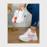 حذاء سنيكرز حريمى فوندي جلد إسكاي مستورد ونعل PVC حقن الوان متعددة جميع المواسم من لابتوب - yz440