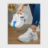 حذاء سنيكرز حريمى فوندي جلد إسكاي مستورد ونعل PVC حقن الوان متعددة جميع المواسم من لابتوب - yz441