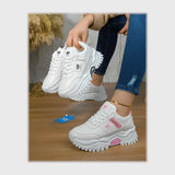 حذاء سنيكرز حريمى فوندي جلد إسكاي مستورد ونعل PVC حقن الوان متعددة جميع المواسم من لابتوب - yz442