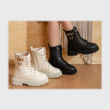 حذاء هاف بوت حريمى فوندي جلد إسكاي مستورد ونعل PVC حقن الوان متعدةة شتوى من كيو ار - z-20