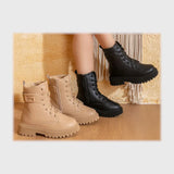 حذاء هاف بوت حريمى فوندي جلد إسكاي مستورد ونعل PVC حقن الوان متعدةة شتوى من كيو ار - z-21