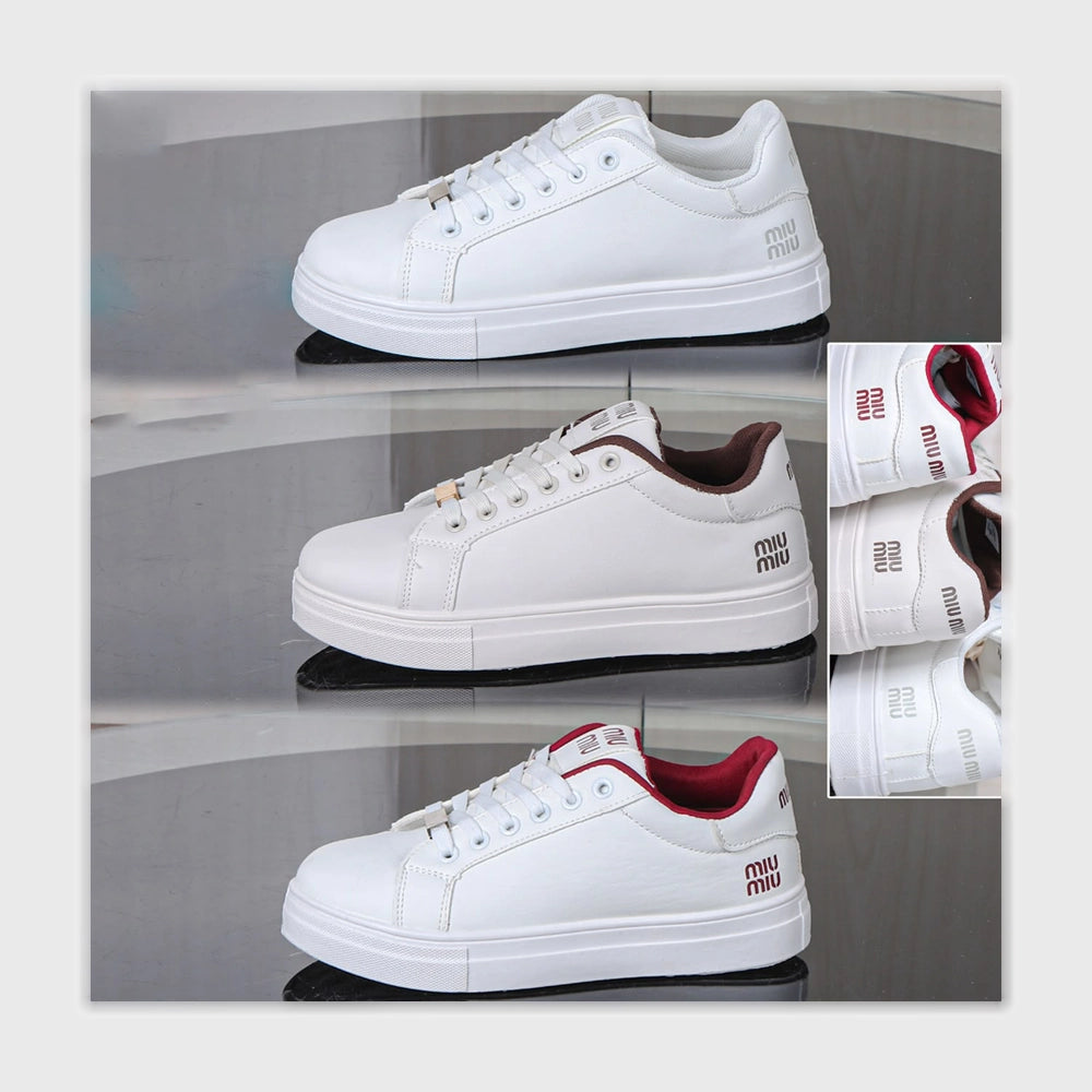 حذاء سنيكرز حريمى فوندي جلد إسكاي مستورد ونعل PVC حقن الوان متعددة جميع المواسم من نيو لوك - z26003