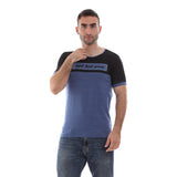 Osama Tex Round Neck T-shirt for Men, Persola - Blue