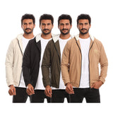 Al Heiba Factory Hooded Jacket for Men, Waterproof - Multicolor