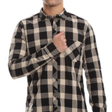 قميص من دونيتو رجالي قطن 100 %، بيج أسود (6937712820360)