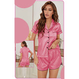 Al Nada Satin Pyjamas for Women, Satin - Rose