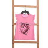 Tendon Printed T-Shirt for Girls, Cotton - Pink