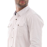 قميص أكمام طويلة من نيو نيم رجالي جبردين ليكرا، أبيض