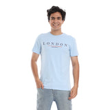 El Haffar Round Neck T-shirt for Men, Imported Single Lycra - Baby Blue